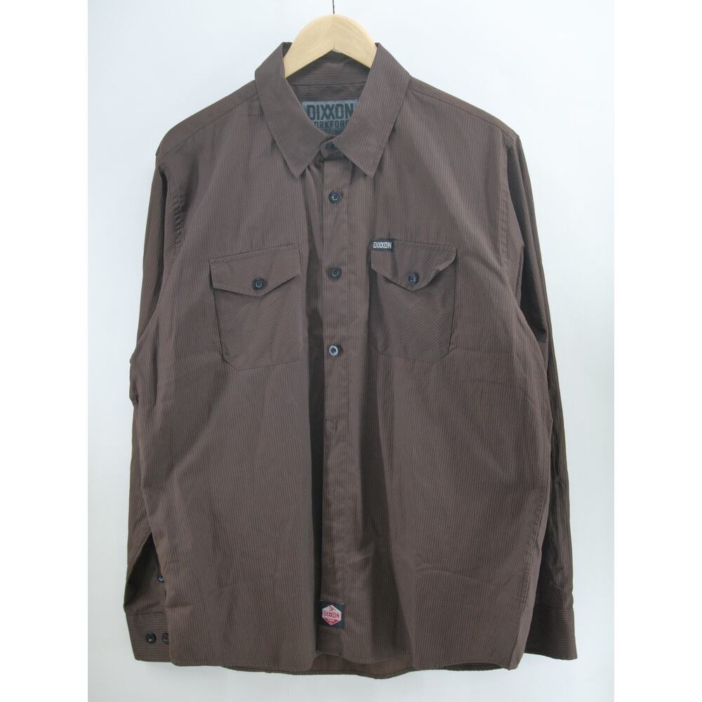 Dixxon Workforce Form & Function Shirt Men's XL Black/Brown‎ Striped Long Sleeve